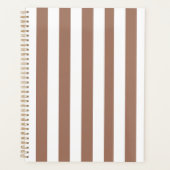 Verticale Strepen Mocha Mousse Wit Planner (Voorkant)