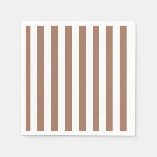 Verticale Strepen Mocha Mousse Wit Servet (Voorkant)