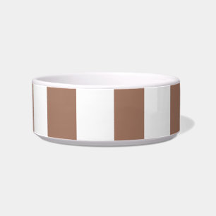 Verticale Strepen Mocha Mousse Wit Voerbakje