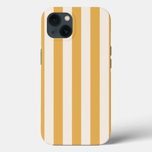 Verticale strepen Mosterdgeel en wit gestreept Case-Mate iPhone Case (Achterkant)