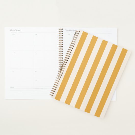 Verticale strepen Mosterdgeel en wit gestreept Planner (Display)