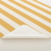 Verticale strepen Mosterdgeel en wit gestreept Sherpa Deken (3/4)