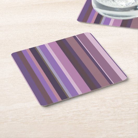 Verticale strepen nabootsen vierkante kartonnen onderzetter (Schuin)