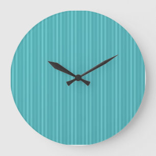 Verticale Strepen Patroon Teal Turquoise Grote Klok