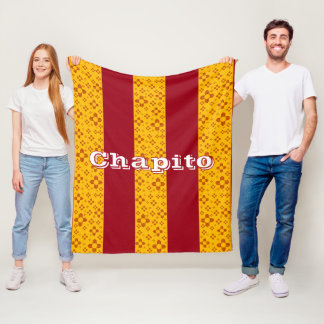 Verticale Strepen Zia Zon Rood Geel New Mexico Fleece Deken