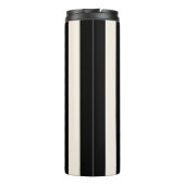 Verticale strepen zwart en crème wit gestreept thermosbeker (Achterkant)