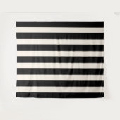 Verticale strepen zwart en crème wit gestreept wandkleed (Voorkant (horizontaal))