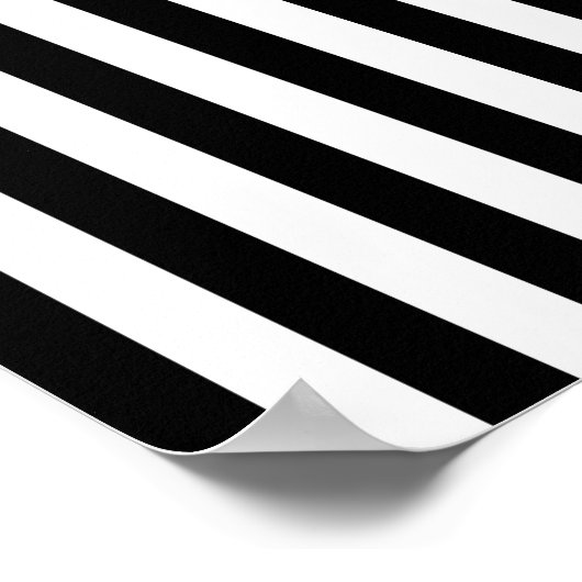 Verticale strepen zwart en wit gestreept poster (Hoek)