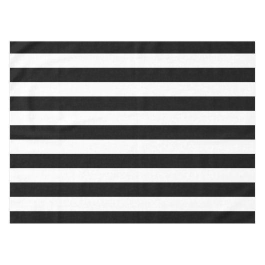 Verticale strepen zwart en wit gestreept tafelkleed (Voorkant (Horizontaal))