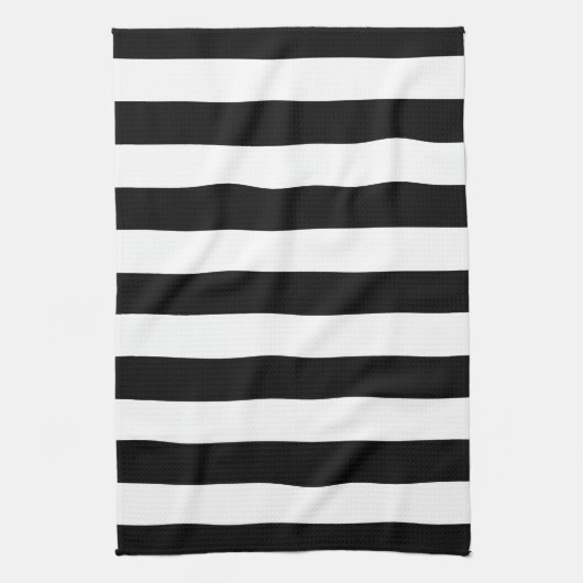Verticale strepen zwart en wit gestreept theedoek (Verticaal)