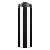 Verticale strepen zwart en wit gestreept thermosbeker (Voorkant)