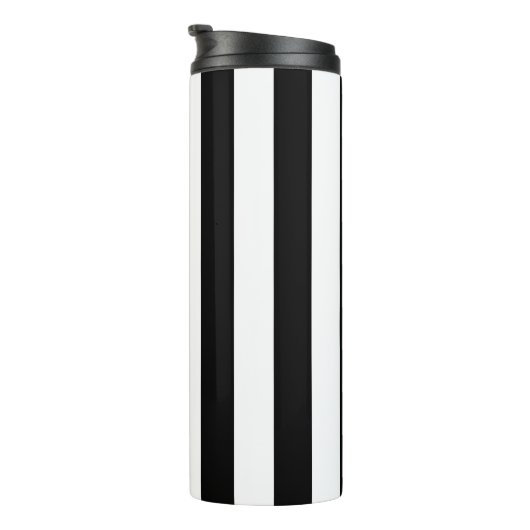 Verticale strepen zwart en wit gestreept thermosbeker (Geroteerd rechts)
