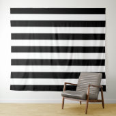 Verticale strepen zwart en wit gestreept wandkleed (In Situ (horizontaal))