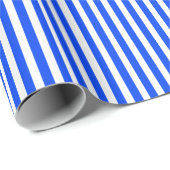 Verticale Stripe Sailor Blauw & Wit Patroon Cadeaupapier (Rol Hoek)