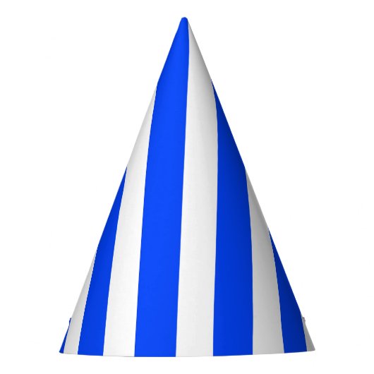 Verticale Stripe Sailor Blauw & Wit Patroon Feesthoedjes (Voorkant)