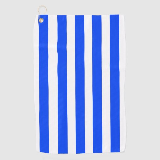 Verticale Stripe Sailor Blauw & Wit Patroon Golfhanddoek (Voorkant)