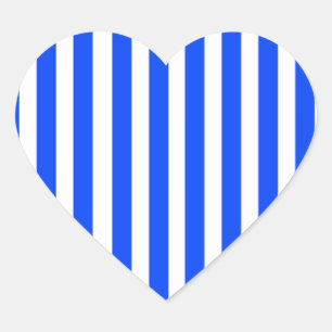 Verticale Stripe Sailor Blauw & Wit Patroon Hart Sticker