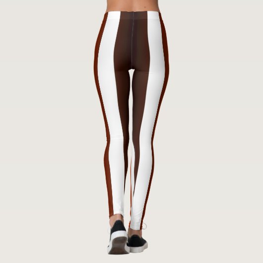 Verticale Striped Designer ~ Maroon ~ Black ~ Leggings (Achterkant)