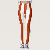 Verticale Striped Designer ~ Maroon ~ Black ~ Leggings (Voorkant)