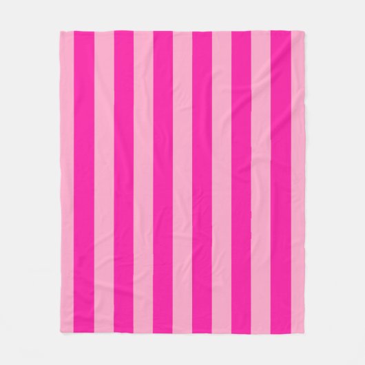 Verticale Stripes Hot Pink Fleece Deken (Voorkant)