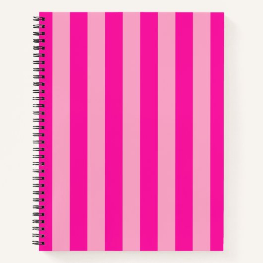 Verticale Stripes Hot Pink Notitieboek (Voorkant)