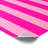 Verticale Stripes Hot Pink Poster (Hoek)