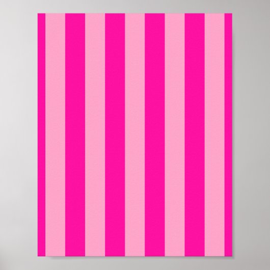 Verticale Stripes Hot Pink Poster (Voorkant)