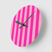 Verticale Stripes Hot Pink Ronde Klok (Hoek)