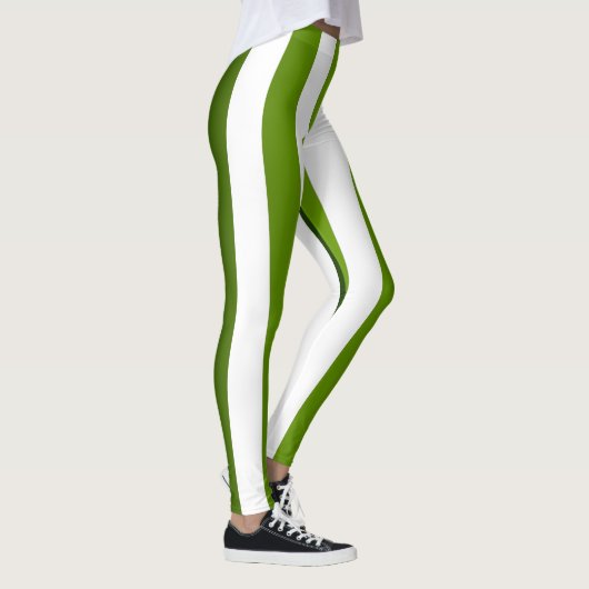 Verticale stripper ~ Green ~ White ~ Leggings (Rechts)