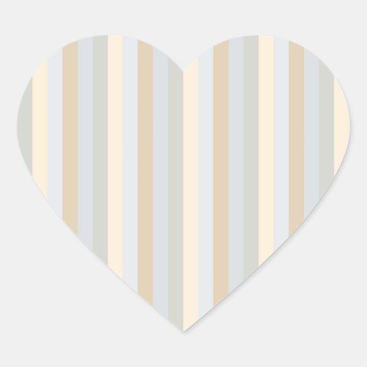 Verticale strips-decor Zachte grijs Hart Sticker (Voorkant)