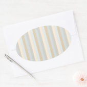 Verticale strips-decor Zachte grijs Ovale Sticker (Envelop)