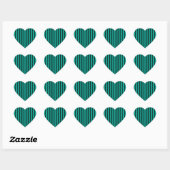 Verticale strips stijldecor turquoise hart sticker (Vel)