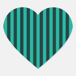 Verticale strips stijldecor turquoise hart sticker