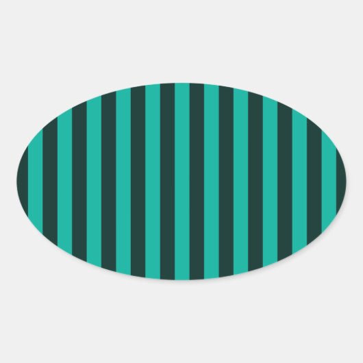 Verticale strips stijldecor turquoise ovale sticker (Voorkant)