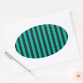 Verticale strips stijldecor turquoise ovale sticker (Envelop)