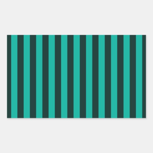 Verticale strips stijldecor turquoise rechthoekige sticker (Voorkant)
