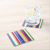 Verticale strips vierkante kartonnen onderzetter (Insitu)