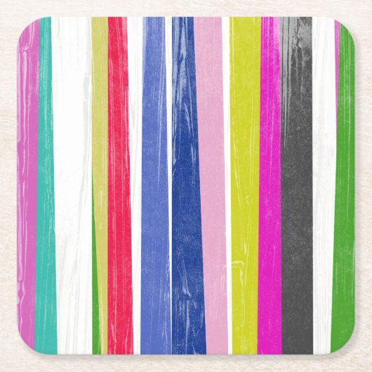 Verticale strips vierkante kartonnen onderzetter (Voorkant)