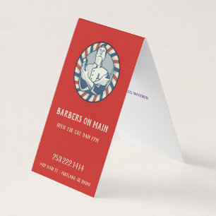 Verticale tang voor Retro Barber Badge Visitekaartjes
