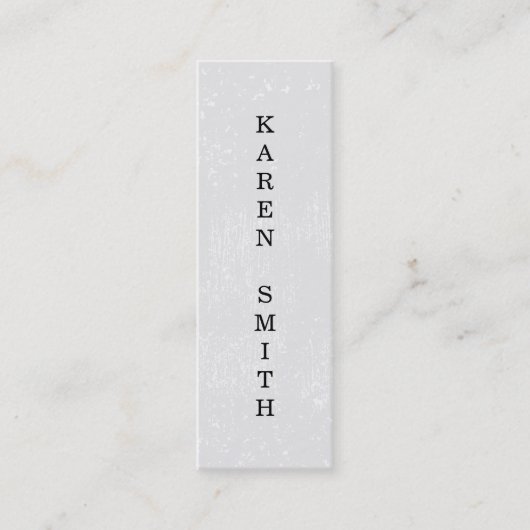 Verticale tekst Modern Grunge Style Mini Visitekaartje (Voorkant)