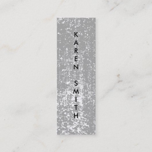 Verticale tekst Modern Grunge Style Mini Visitekaartje (Voorkant)