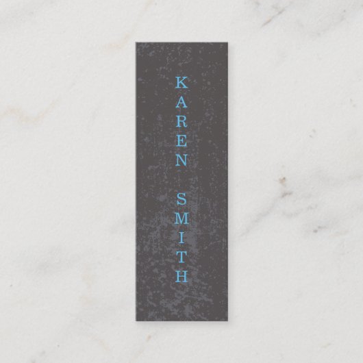 Verticale tekst Modern Grunge Style Mini Visitekaartje (Voorkant)