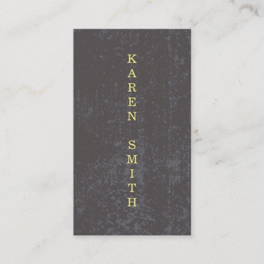 Verticale tekst Modern Grunge Style Visitekaartje (Voorkant)