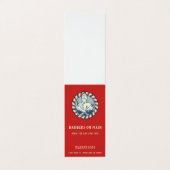 Verticale tentent van Retro Barber Badge Visitekaartjes (Buitenkant ongevouwen)