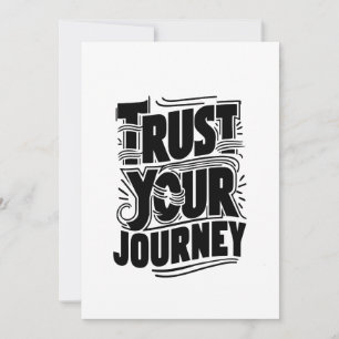 Verticale typografie kunst 'Vertrouw je reis' Feestdagenkaart
