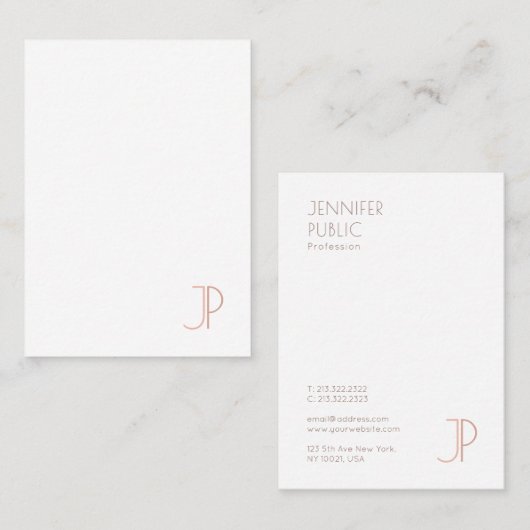 Verticale visitekaartje Sjabloon legant monogram (Voorkant / Achterkant)