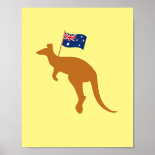 verticale vlag kangaroo australia poster
