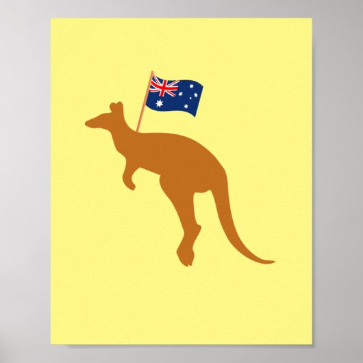 verticale vlag van kangaroo australia poster (Voorkant)