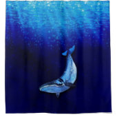 Verticale walvisbewegingsschaal naar beneden in oc douchegordijn (Voorkant)