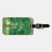 Verticale Waterverf Oak Boom Elegant Bagagelabel (Voorkant horizontaal)